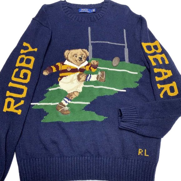 Polo Ralph Lauren Other - Polo Ralph Lauren Rugby Bear Knit Sweater
